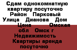 Сдам однокомнатную квартиру посуточно › Район ­ Парковый › Улица ­ Дианова › Дом ­ 12/1 › Цена ­ 820 - Омская обл., Омск г. Недвижимость » Квартиры аренда посуточно   